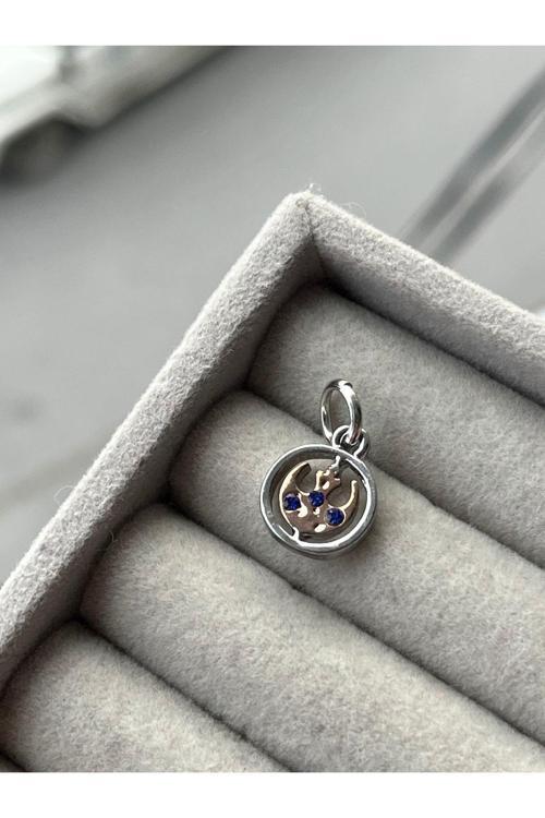 Star Wars Rebel Pendart Charm Gümüş Kaplama Gri Battal Standart