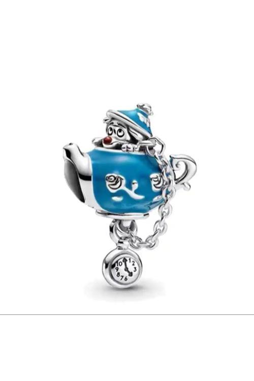 Alice İn Wonderland Teapot Charm Gümüş Kaplama Gümüş Tek Ebat