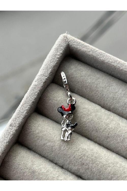 Kız Çocuk Anne Charm Gümüş Kaplama Gri Battal Standart