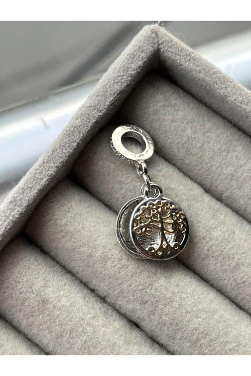 Sallantılı Ağaç Charm ( Gümüş Kaplamadır Gri Battal Standart