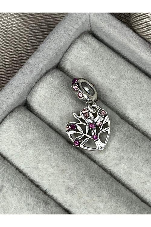 Sallantılı Ağaç Charm ( Gümüş Kaplamadır Mor Battal Standart