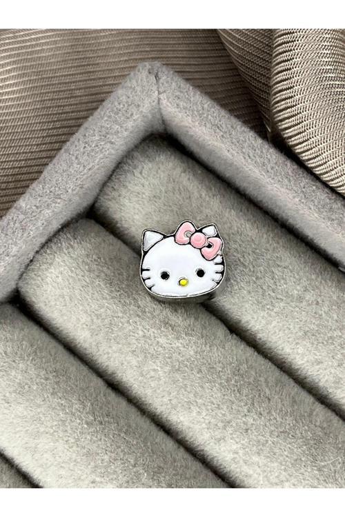 Hello Kitty Charm Gümüş Kaplamadır Pembe Battal Standart