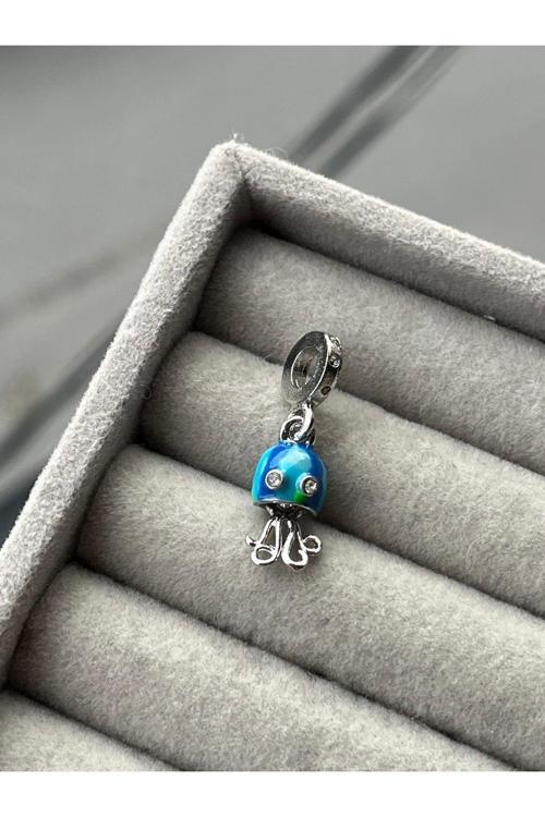 Sallantılı Deniz Anası Charm ( Gümüş Kaplama Gri M