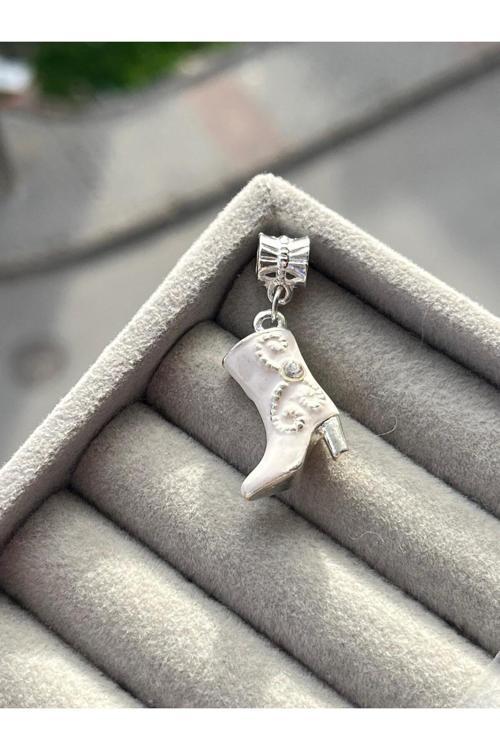 Topuklu Çizme Charm Ekru