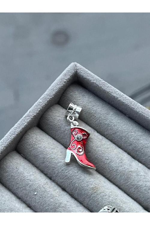 Topuklu Çizme Charm Kırmızı