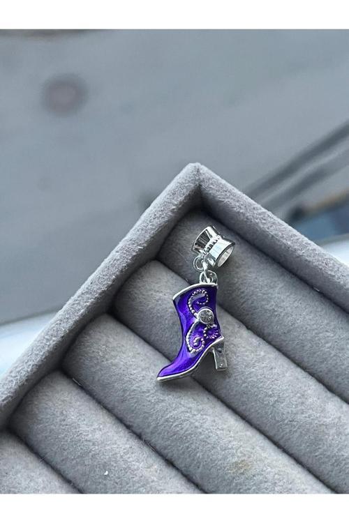 Topuklu Çizme Charm Mor