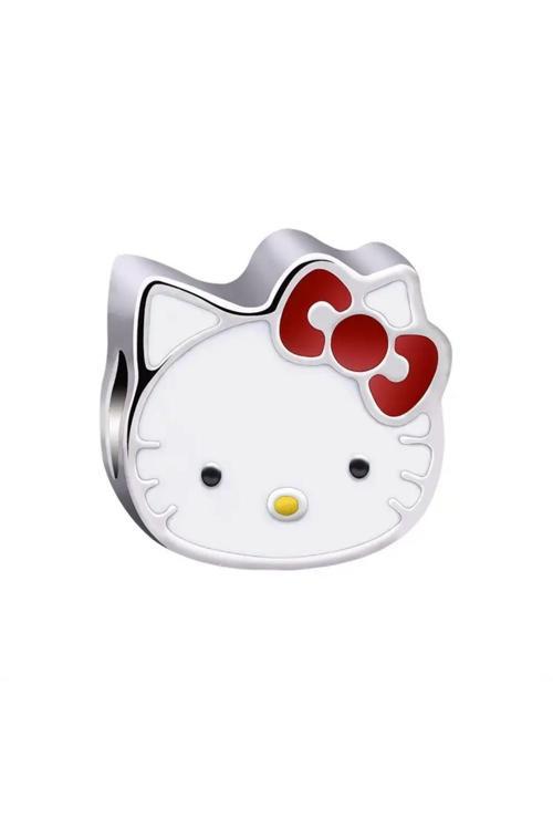 Hello Kitty Charm Gümüş Kaplama Gümüş Tek Ebat