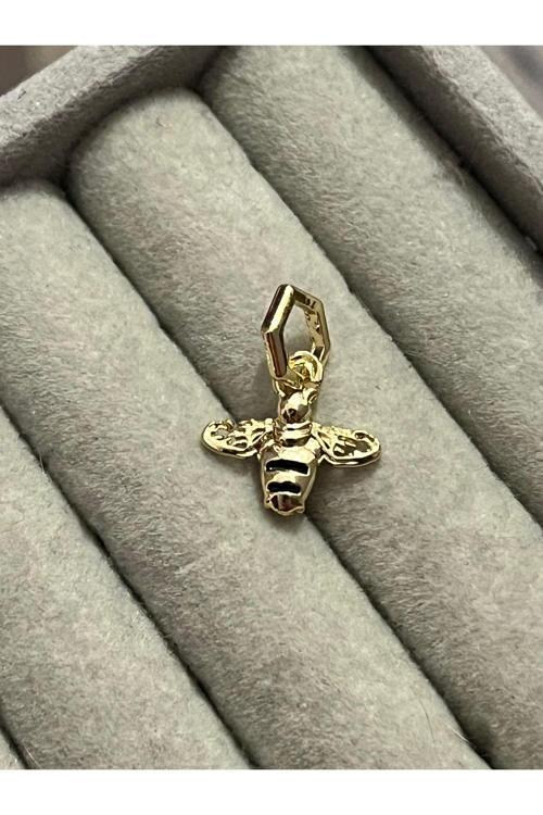 Arı Charm Gümüş Kaplama altın renk Tek Ebat