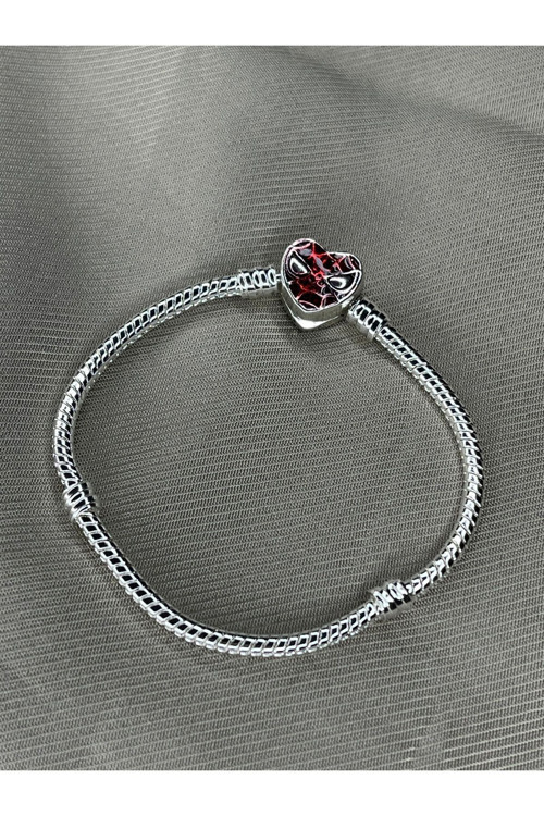 Spiderman Charm Takılabilir Bileklik Gümüş 18 cm