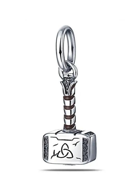 Avengers Thor Çekiç (Mjolnirs) Charm Gümüş Kaplama Gümüş Tek Ebat