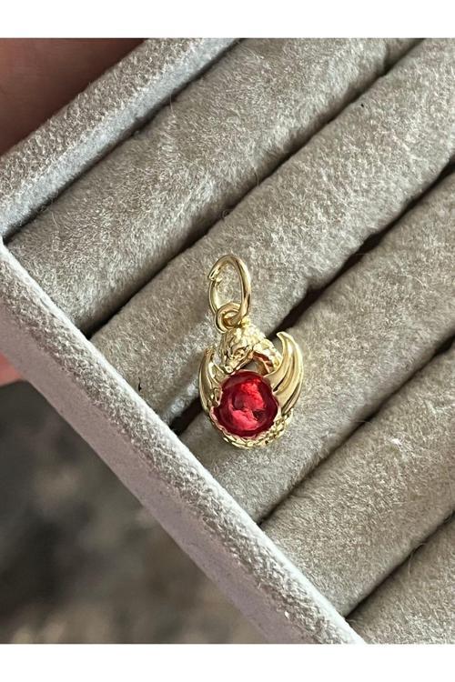 Game Of Thrones Ejderha Ateşi Charm Gümüş Kaplama altın  Tek Ebat