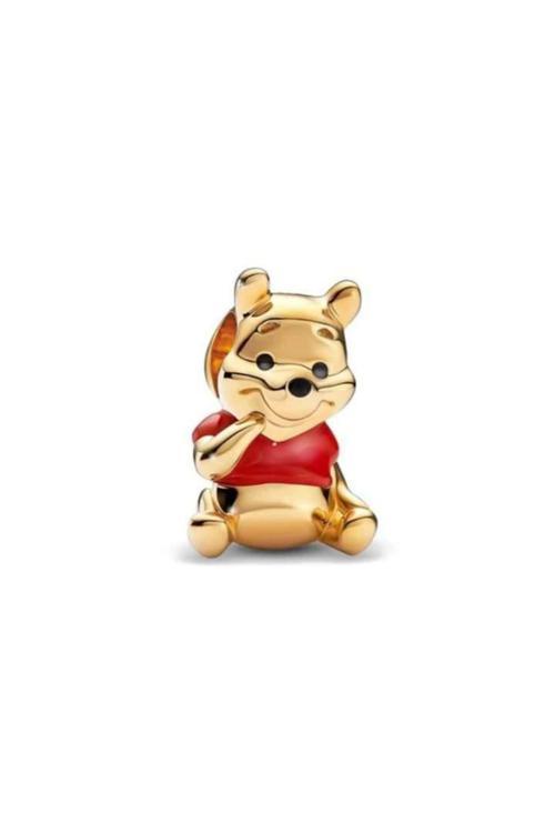 Winnie Altın Ayıcık Charm Gümüş Kaplama Altın Tek Ebat