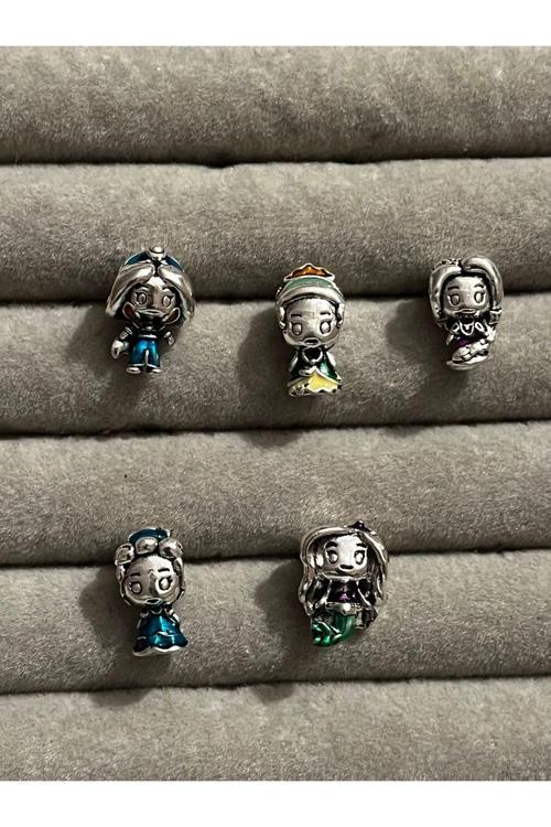 Disney Prensesler Charm Set Gümüş Kaplama Karışık Battal Standart