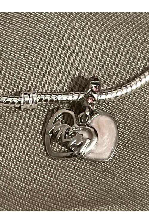 Mom Charm Gümüş Kaplama Gümüş Tek Ebat