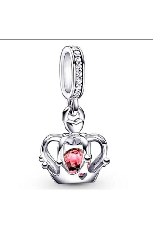 Kraliçe Taç Charm Queen Charm Gümüş Kaplama Gümüş Tek Ebat
