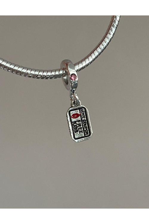 Love Coupon Charm Aşk Kuponu Charm Gümüş Kaplama Gümüş Tek Ebat