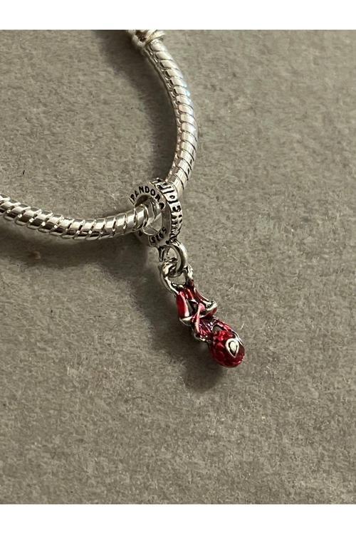 Kırmızı Sallantılı Spiderman Charm Gümüş Kaplama Gümüş Tek Ebat