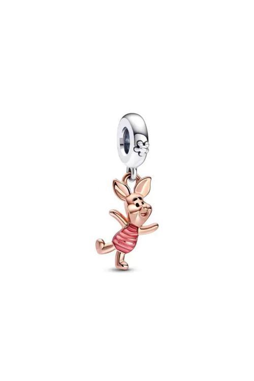 Winnie The Pooh Piglet Charm Gümüş Kaplama Gümüş Tek Ebat