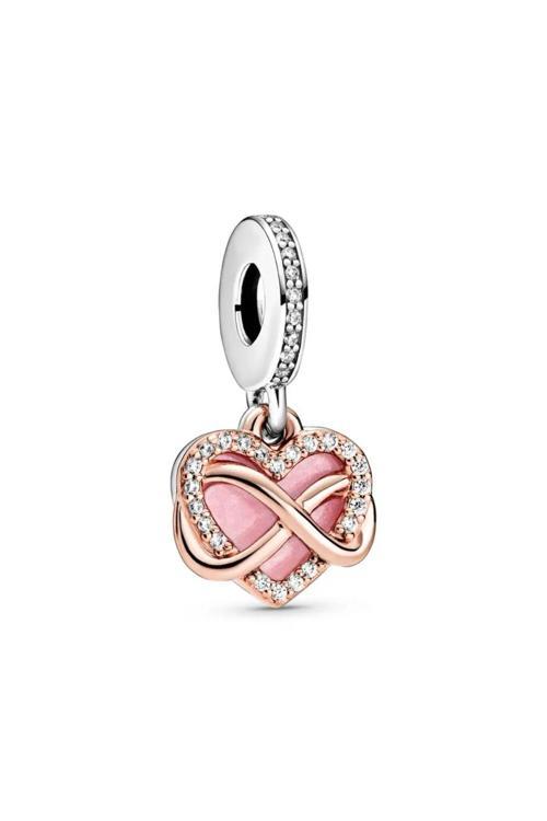 Family Sonsuz Kalp Charm Gümüş Kaplama Gümüş Tek Ebat