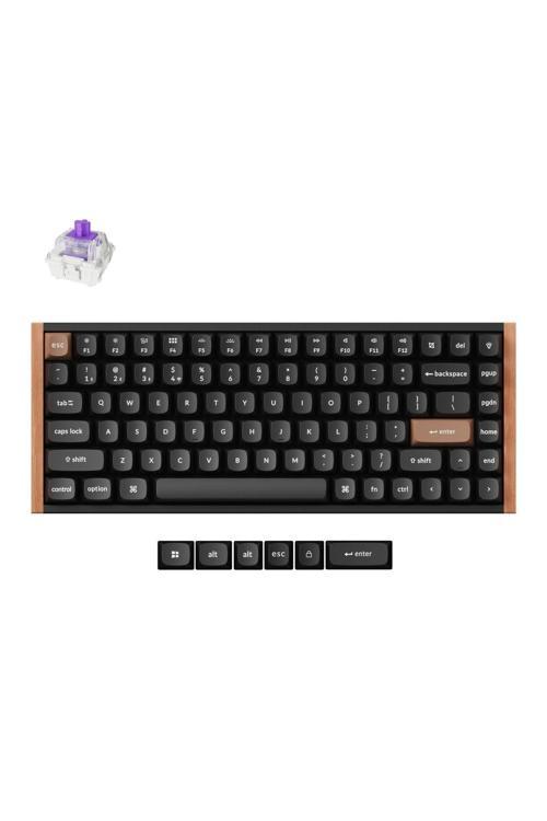 K2 HE RGB Manyetik Switch 2.4 GHz Kablosuz İngilizce Ahşap Kenarlı Siyah Klavye