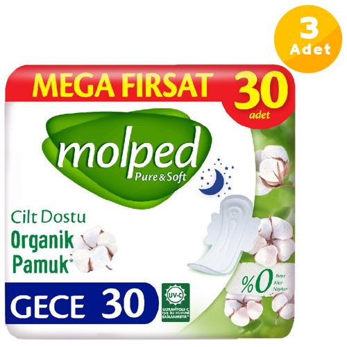 Pure Soft Gece Mega Fırsat Paketi 30'lu 3 Paket