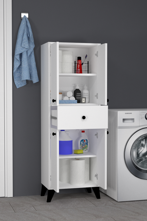 Zümra Kapaklı ve Çekmeceli Banyo Dolabı