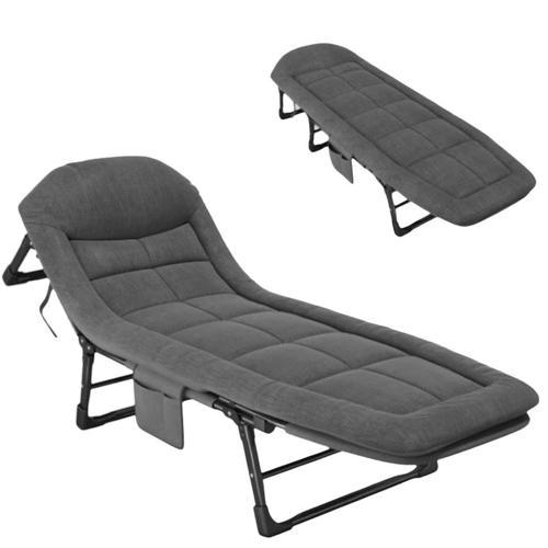 SN-24922 Taşınabilir Ayarlanabilir 5 Kademe Sünger Kamp Yatak Şezlong (Koyu Gri)