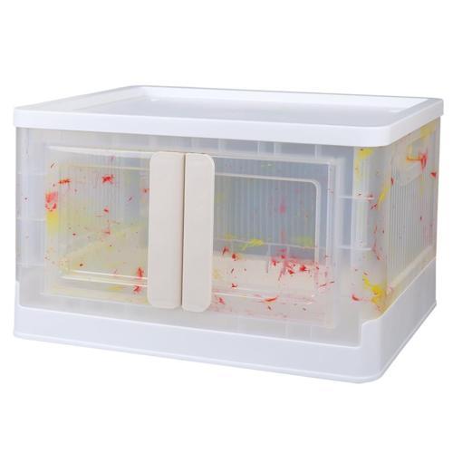 SN-25883 72L Katlanabilir Plastik Saklama Kutusu Renkli Kapaklı Tekerlekli 40x64x37cm