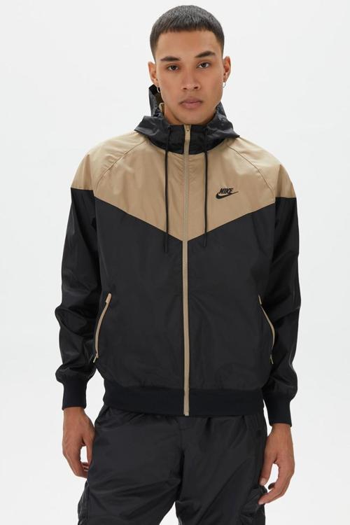Windrunner Full Zip Jacket Kapüşonlu Erkek Ceket Rüzgarlık Kahve- Sİyah