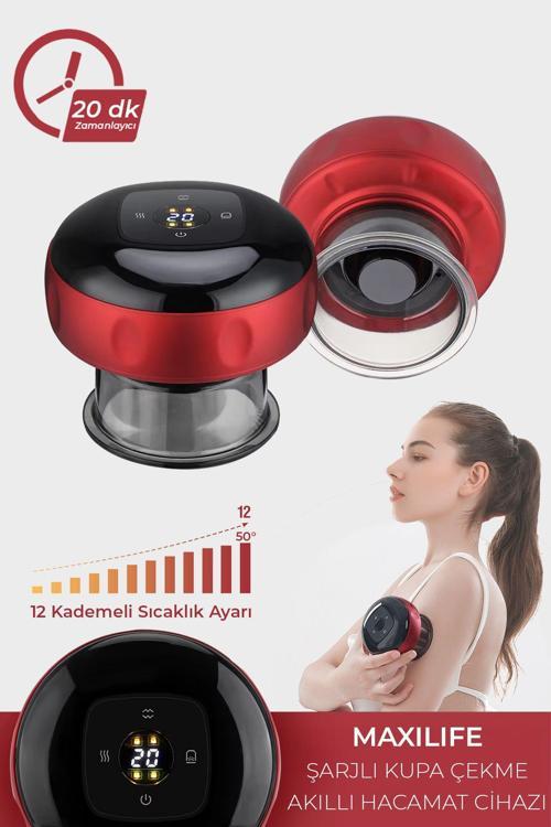 Smart Cupper Şarjlı Kupa Çekme Işık Tedavili Hacamat Masaj Vakum Cihazı