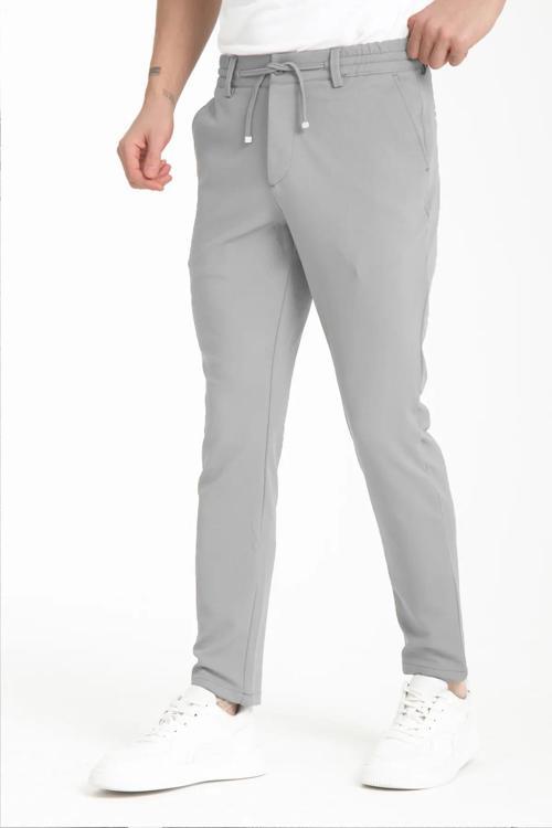 Yazı Slim Fit Likralı Erkek Jogger Pantolon 7252