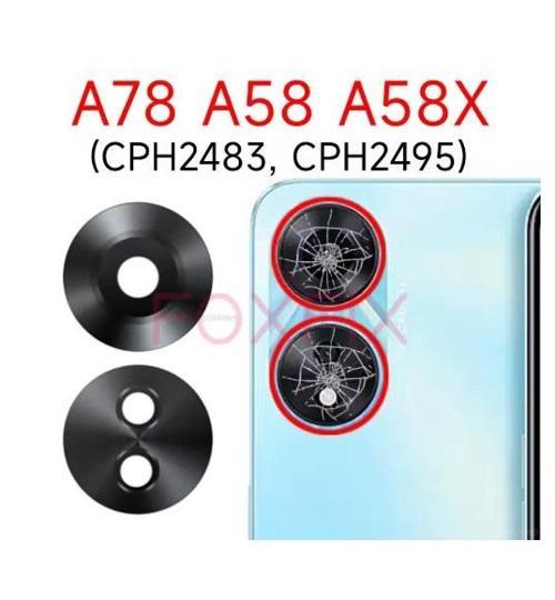 OPPO A78 A58 A58X 5G  Kamera lens camı CPH2483 CPH2495 İçin Arka Arka Kamera Cam Lens Değişimi Yapışkanlı Etiketle