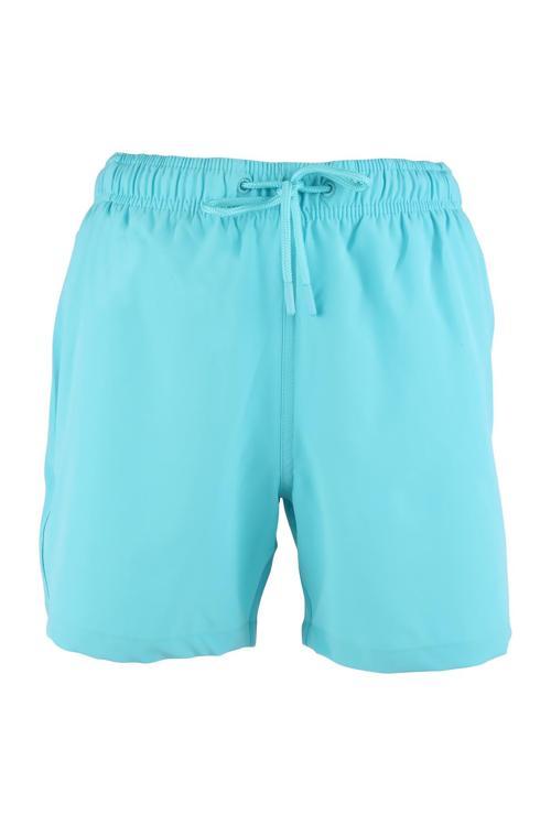 Erkek Deniz Şortu Cepli Pamuklu Polyester Su Yitici Özellik Tahriş Etmeyen Astar Turkuaz BS-224