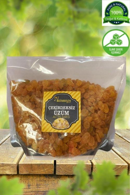 %100 Doğal Şeker İlavesiz Çekirdeksiz Sultani Sarı Üzüm Kurusu 500 Gr