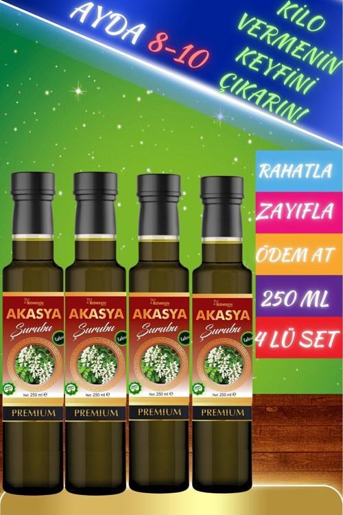 Acacia Akasya Gamı Şurubu 250 Ml (4 Adet) Ödem Atmaya Yardımcı Detox Şurubu