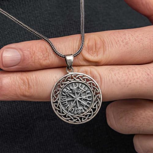 parti parti aksesuar & kostüm Gümüş Viking Pusula Erkek Kolye