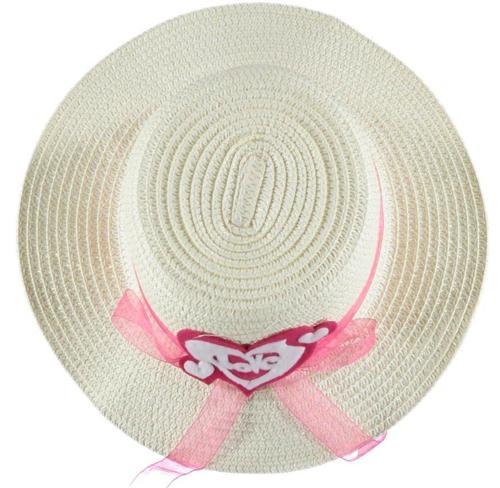 Kız Çocuk Hasır Fötr Plaj Şapka Rattan Tasarım 5/10 YAŞ