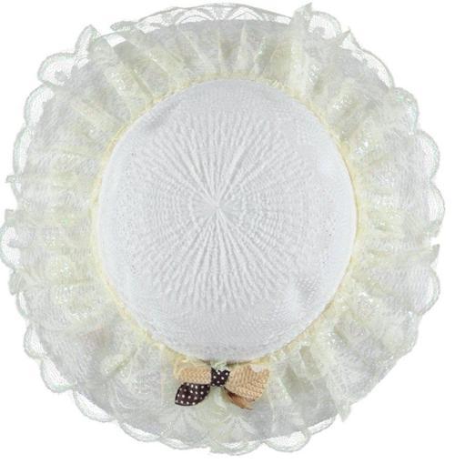 Kız Çocuk Hasır Fötr Plaj Şapka Tüllü Rattan Model 4/8 YAŞ 