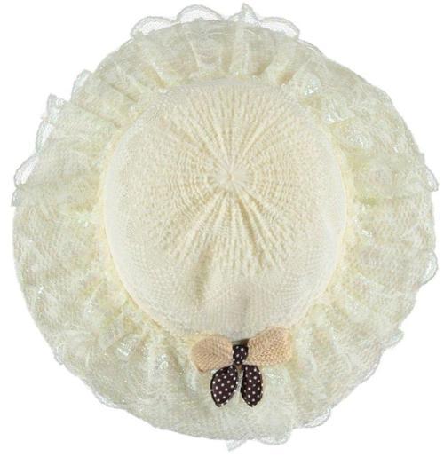 Kız Çocuk Hasır Fötr Plaj Şapka Tüllü Rattan Model 4/8 YAŞ 