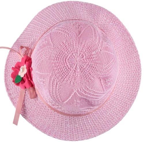 Kız Çocuk Hasır Rattan Model Plaj Yazlık Şapka Örgü Şapka 4/8 YAŞ