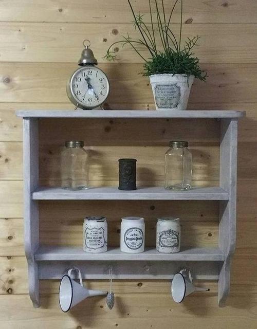 Ahşap Mutfak Raflı Terek