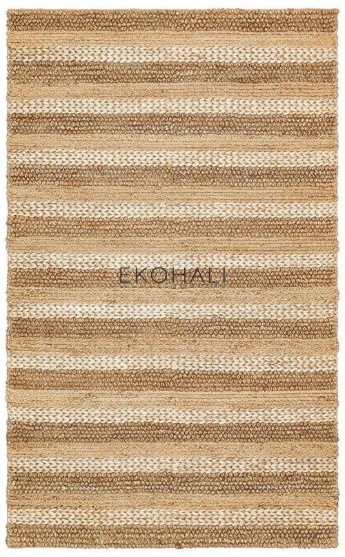 Netra Koleksiyonu Jüt ile üretilen el dokuma sisal kilim S-1410 Natural XW