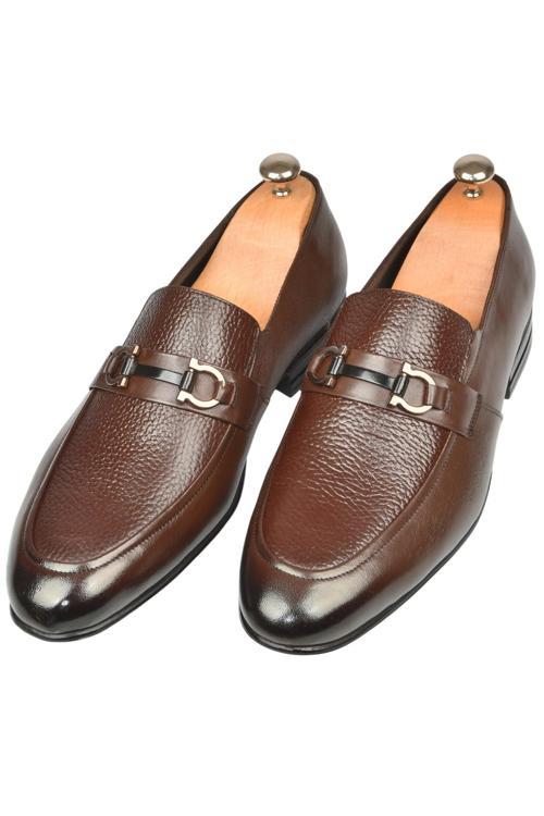 Erkek Kahve Tokalı Klasik Ortopedik Hafif Taban Hakiki Deri Casual Ayakkabı Loafer 2509976