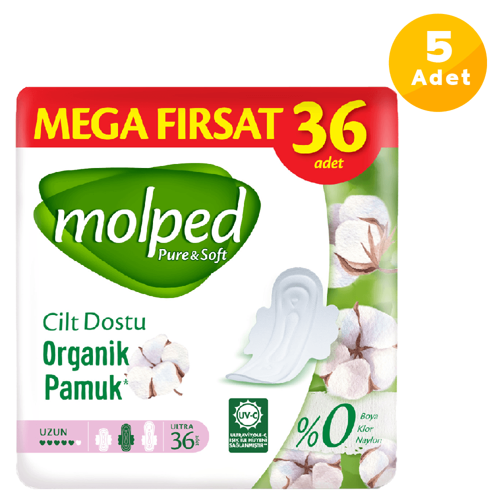 Pure Soft Hijyenik Ped Uzun Mega Fırsat 36'lı 5 Paket