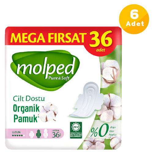 Pure Soft Hijyenik Ped Uzun Mega Fırsat 36'lı 6 Paket