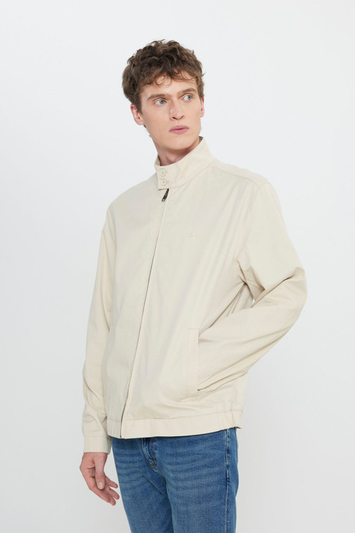 Erkek %100 Pamuk Regular Fit Dik Yaka Bej Ceket - Lv57205297