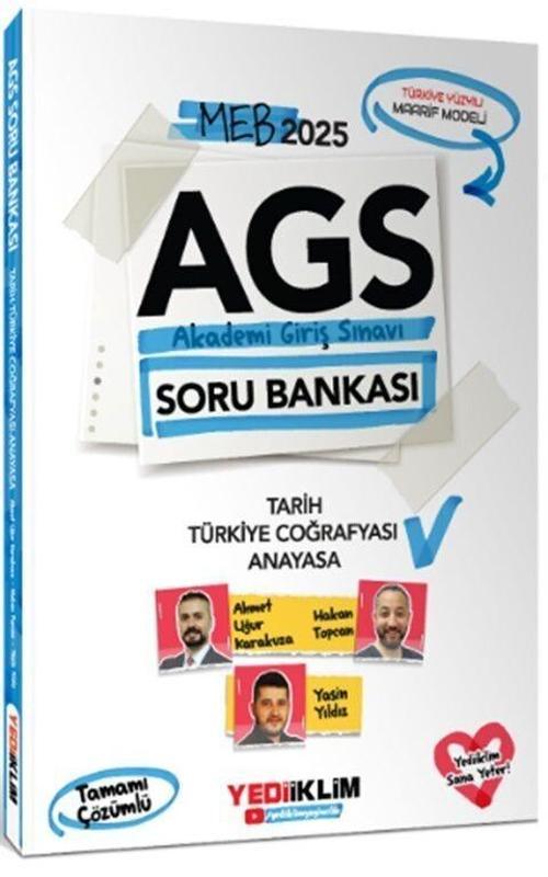 2025 MEB AGS Tarih Türkiye Coğrafyası ve Anayasa Tamamı Çözümlü Soru Bankası Yediiklim Yayınları