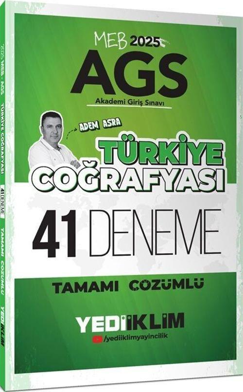 2025 MEB AGS Türkiye Coğrafyası Tamamı Çözümlü 41 Deneme Yediiklim Yayınları