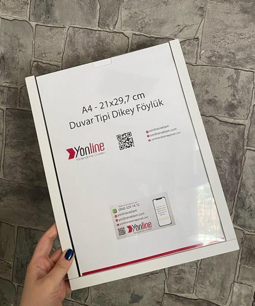 A4 Kolay Değiştirilebilir Beyaz Duvar Ve Kapı Tipi Pleksi Föylük
