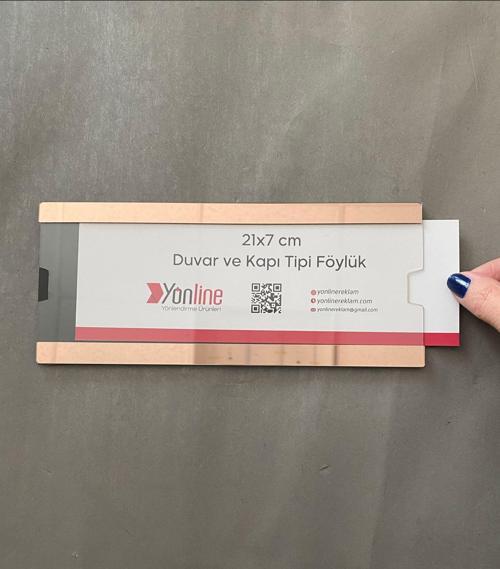 Kapı ve Duvar Tipi Kolay Değiştirilebilir Aynalı Rosegold A4 1/3 Föylük